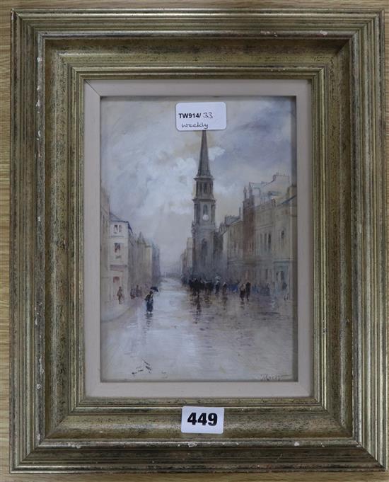 John MacWhirter RA, RSA (Scottish 1839-1911), Buchanan Street signed lower right, watercolour, 21.5 x 15cm